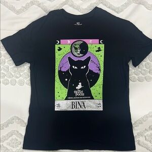 Black Graphic T-Shirt with Cat Design